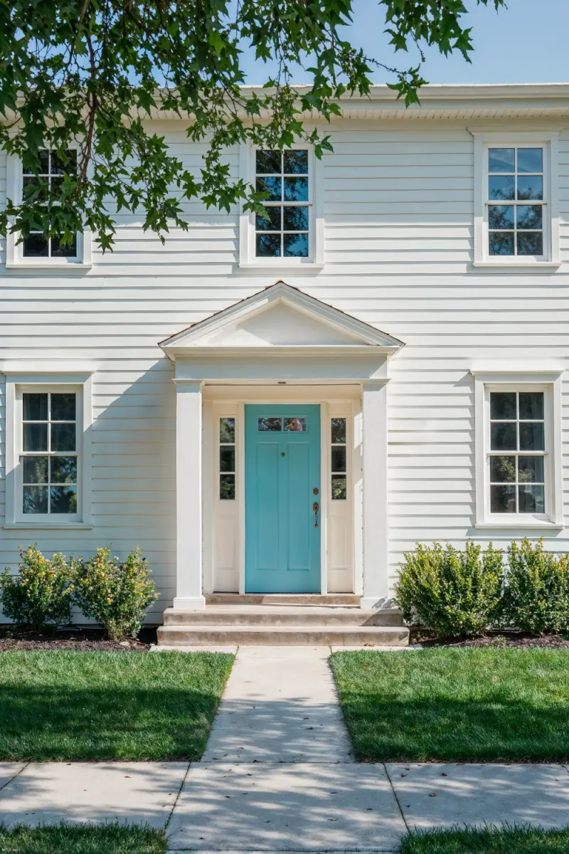 Elegant home with teal door